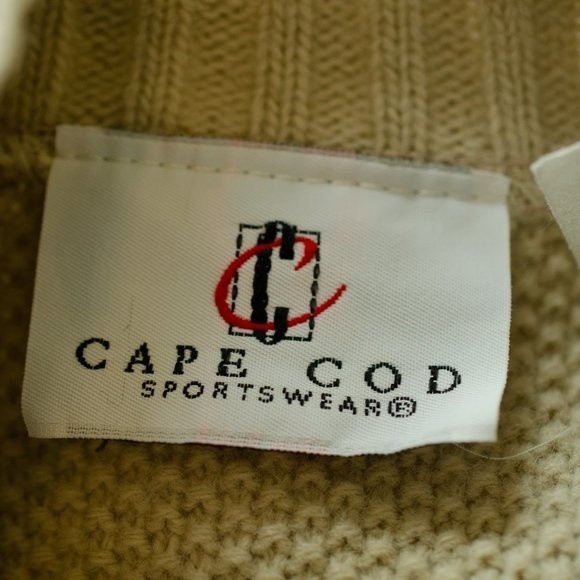Vintage 80s Cape Cod Sportswear Beige Textured Sweater - Picture 4 of 5
